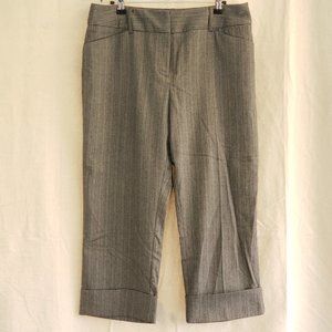 Cuffed Cropped Herringbone dress pants
